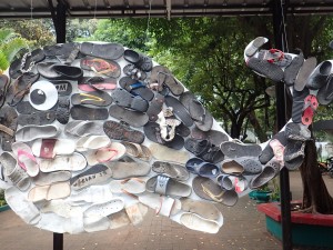 Debris whale, made of debris found around Jakarta Bay