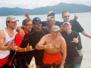 on the beach before the dive