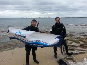 Abyss divers with Marine Debris from second dive