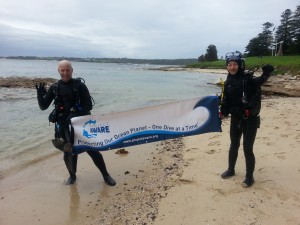 Abyss divers with Marine Debris from second dive