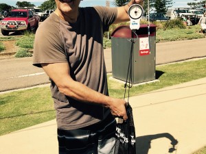 Weighing and weighing - he's a PADI Master Instructor