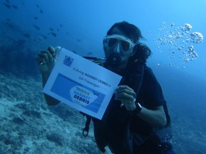 Diver in the action dive 