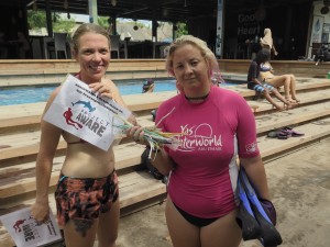 Happy divers clean beach!