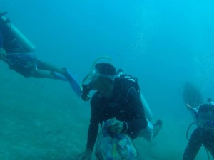 The diver team who volunteered at underwater cleanup