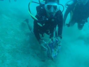 The diver team who volunteered at underwater cleanup