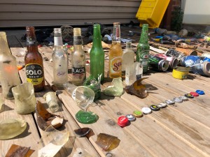 Detail of bottles collected by the Dive Against Debris team