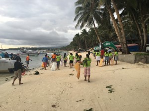 Cleaning Along The Beach