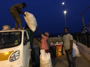 The garbage getting collected by the municipality