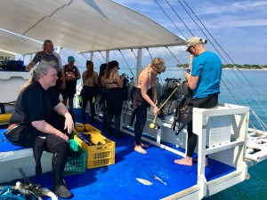 Getting ready on boat