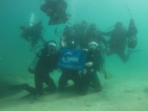 Underwater cleanup activities