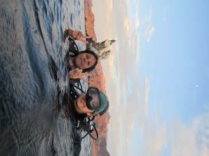 saliendo de su primer buceo en el Golfo de California