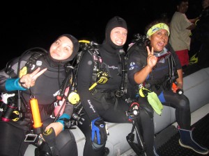 Buzas en su primer buceo nocturno