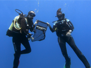 Divers with Debris Bags