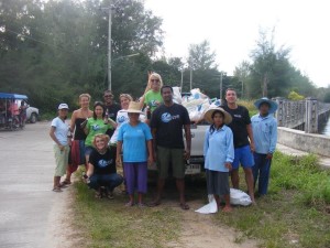 Community coming together to collect trash