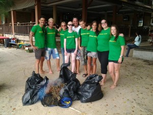 Project Aware cleanup with Buddha View, Koh Tao, Thailand