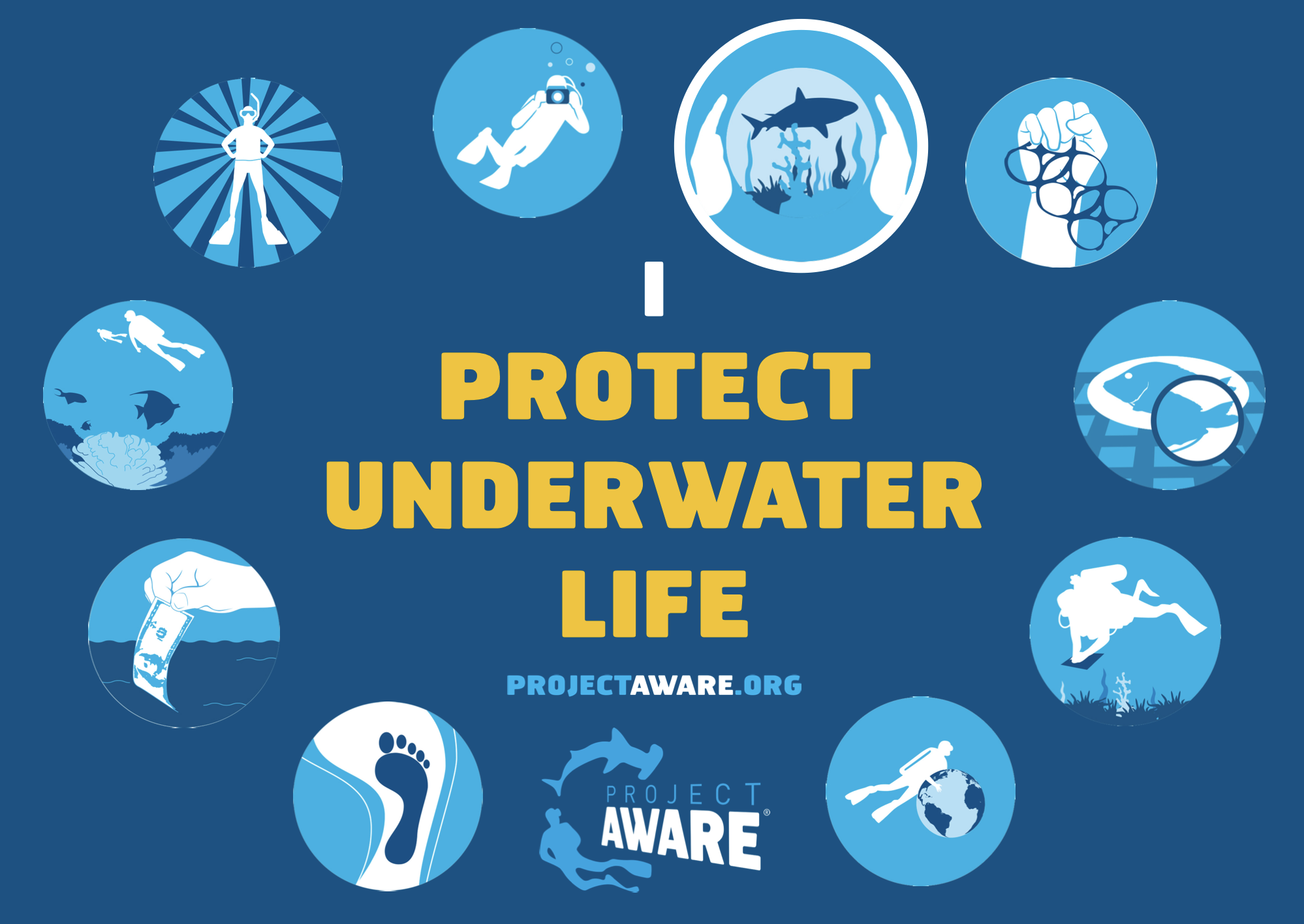 Support the Pledge to follow Project AWARE's 10 Tips for divers! PADI