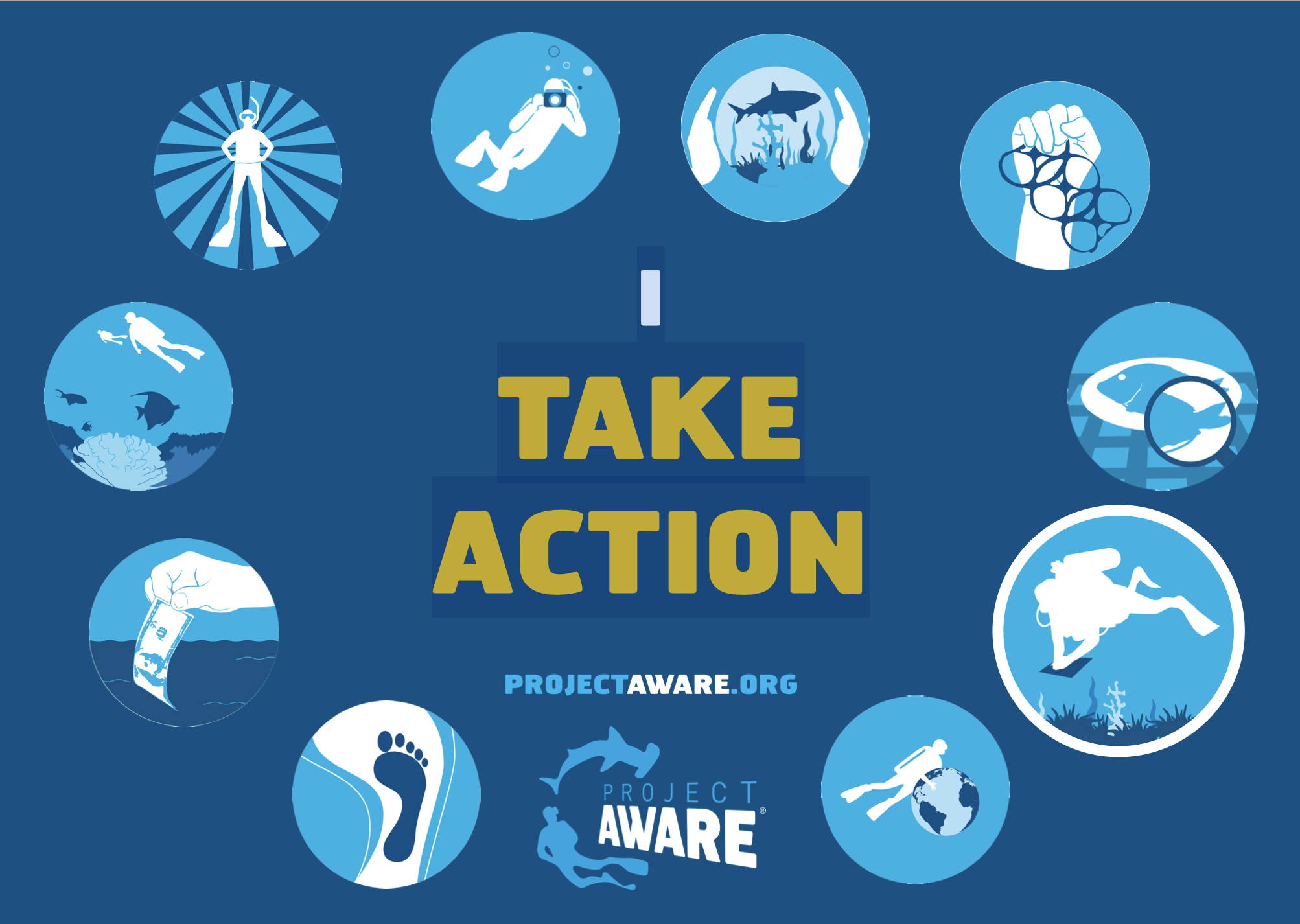 Support the Pledge to follow Project AWARE's 10 Tips for divers! PADI