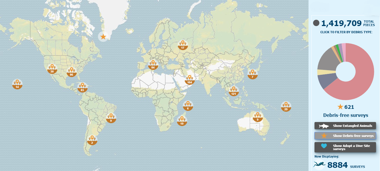 image of dive against debris debris free map