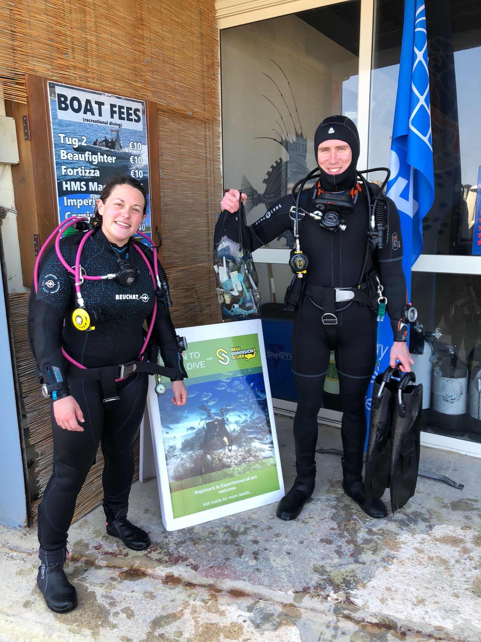 Ben and Susie after a Dive Against Debris in Malta