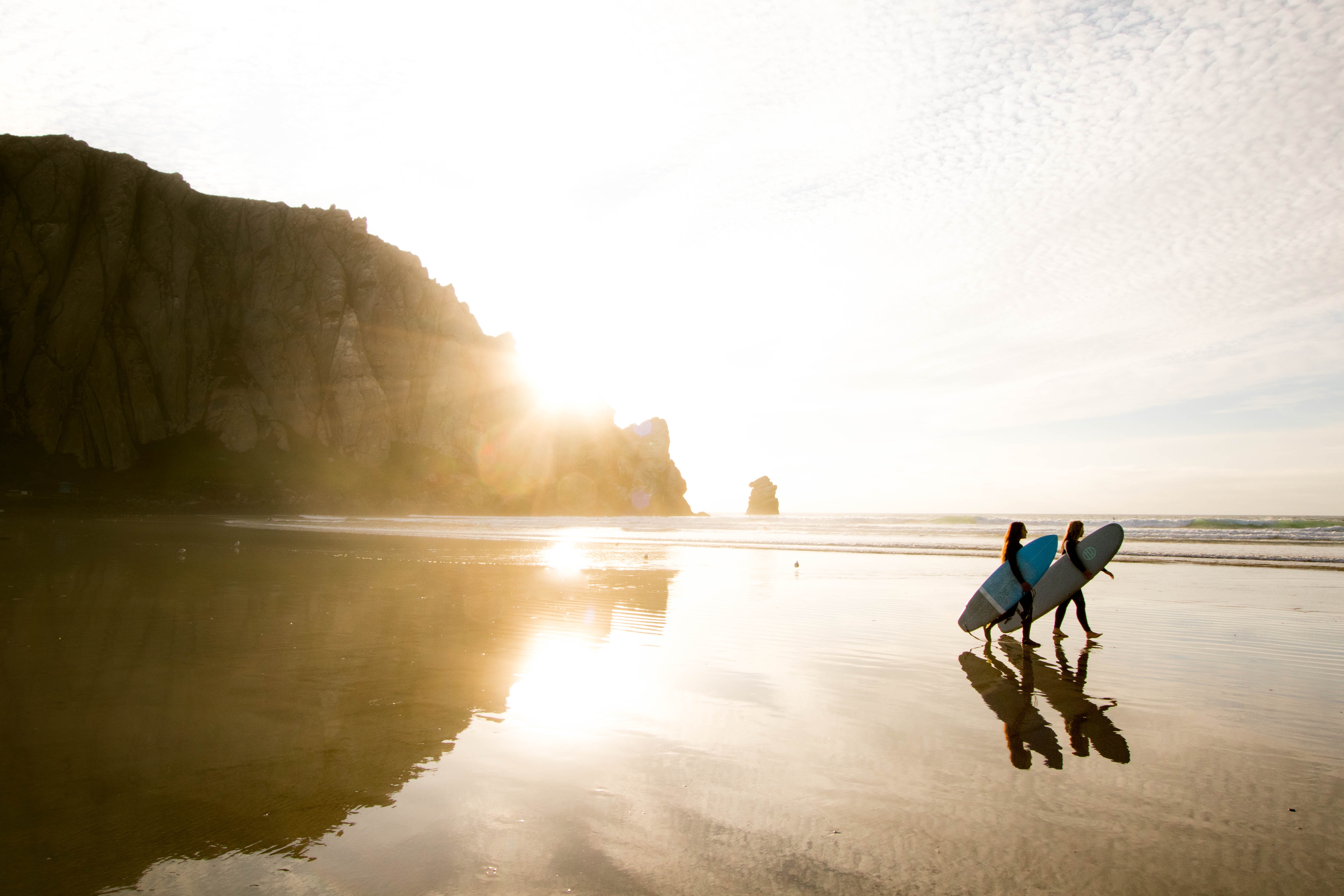 Surfers on beach