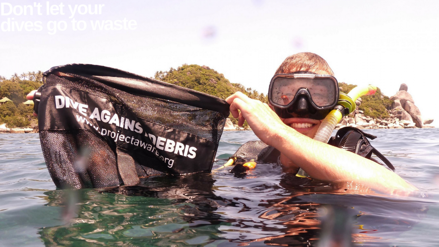 image of dive against debris diver