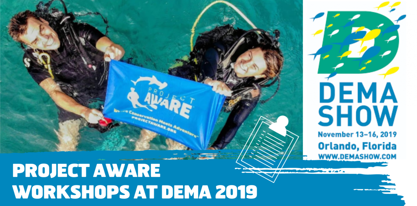 image of DEMA 2019 Project AWARE Banner