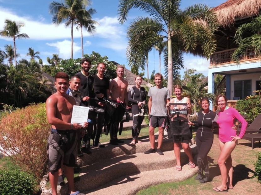 Happy divers at Liquid Dive Dumaguete after the Underwater Cleanup