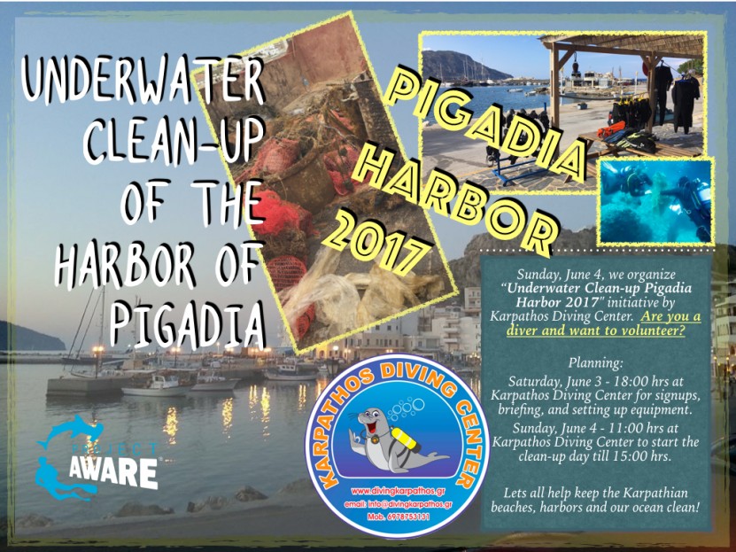 Underwater Clean-up Pigadia Harbor 2017