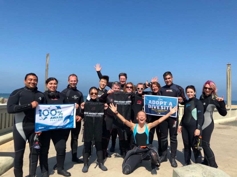 Academy of Scuba Dive Against Debris team before their clean up dive on 27th January 2018