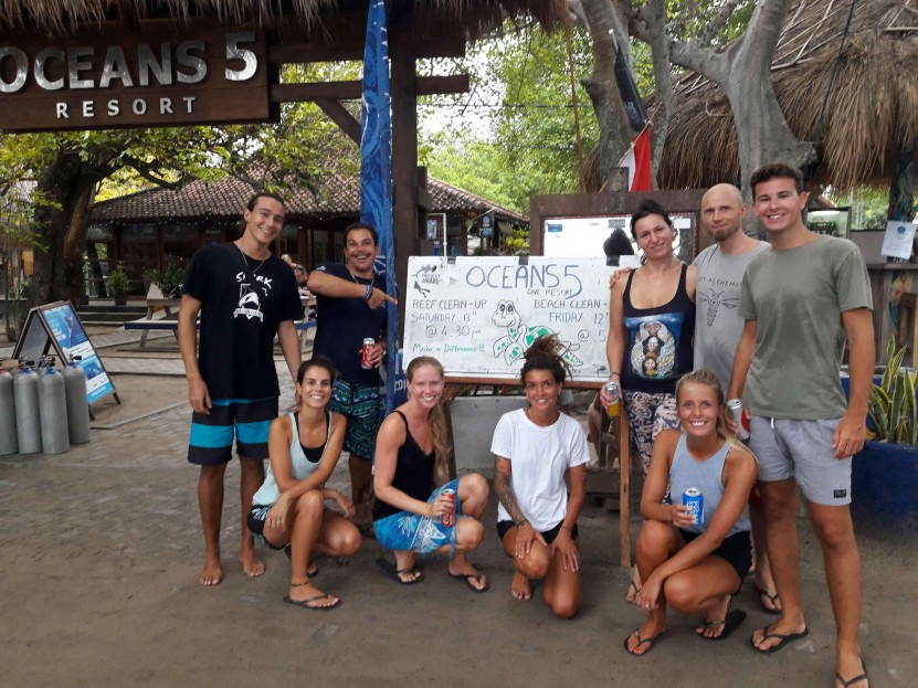 Team beach clean up 