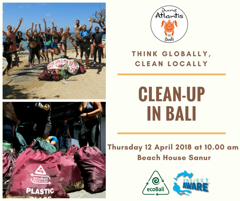 Sanur underwater and beach Clean Up Event