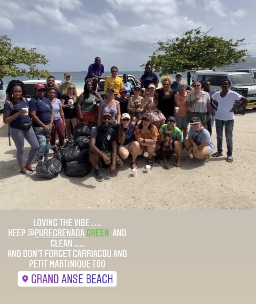 The volunteers from #dcfGrenada beach clean up!!