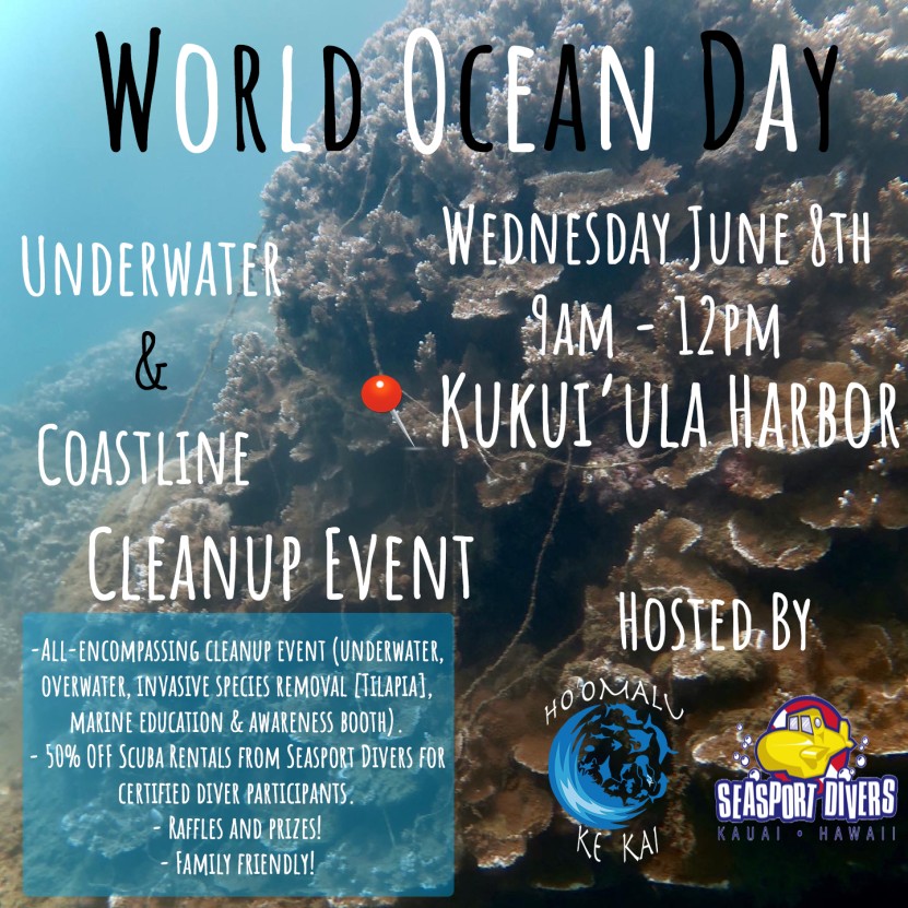 Kauaʻi World Ocean Day Cleanup at Kukuiʻula Harbor