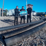 Four plastic pipes, 6 meters in lenght each, recovered