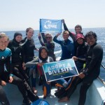 Blue Corner Dive Master Candidates Diving Against Debris