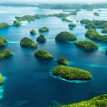 Beautiful Rock Islands from above