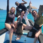 divemaster candidates showing the debris of the clean up dive